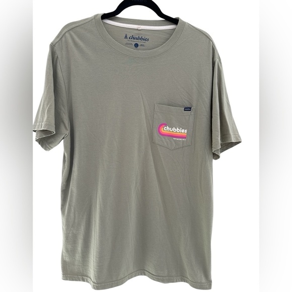 Chubbies Olive Tee with Logo Accent For The Chill of It Size Large - Picture 2 of 7